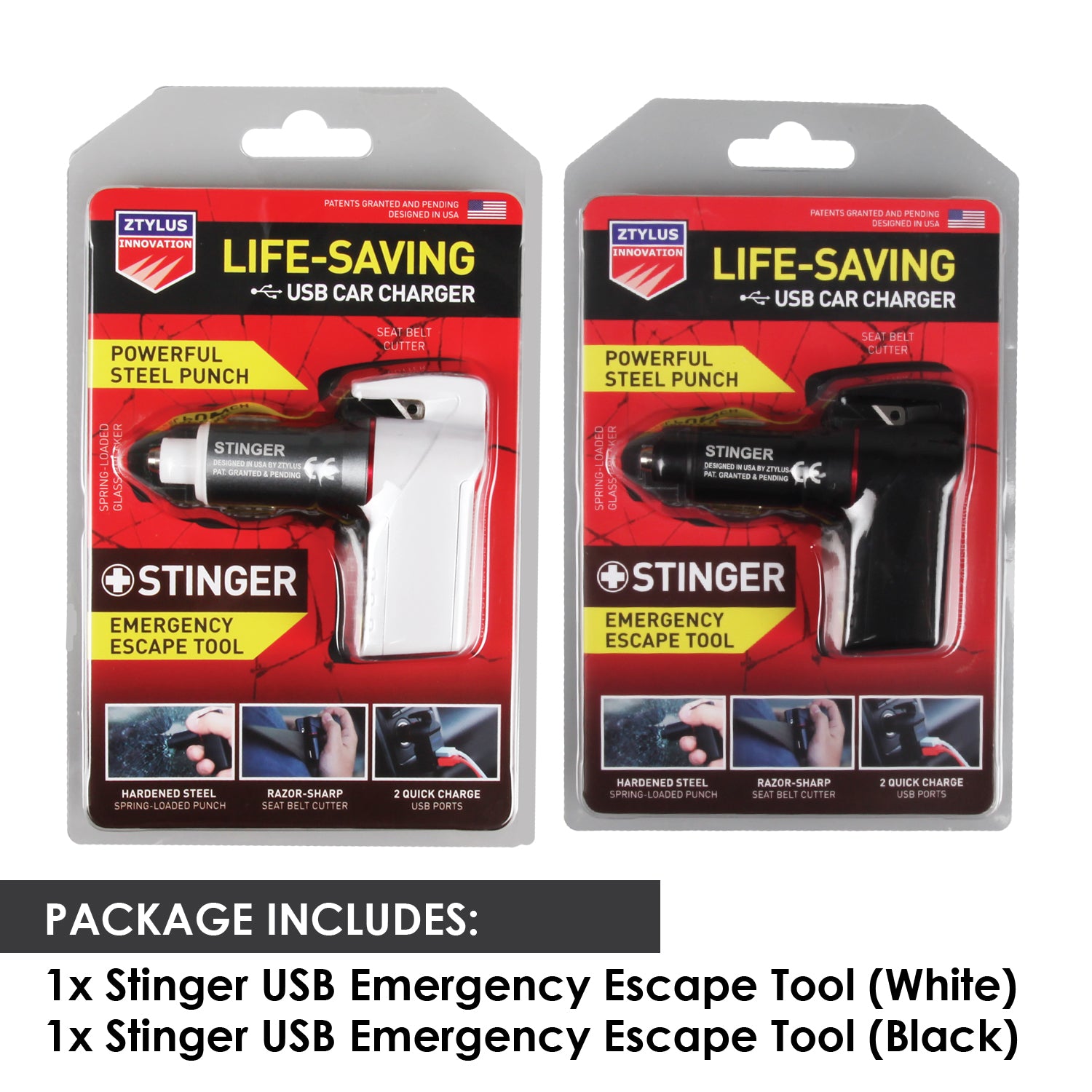 2x Bundle Stinger USB Emergency Tool - Ztylus