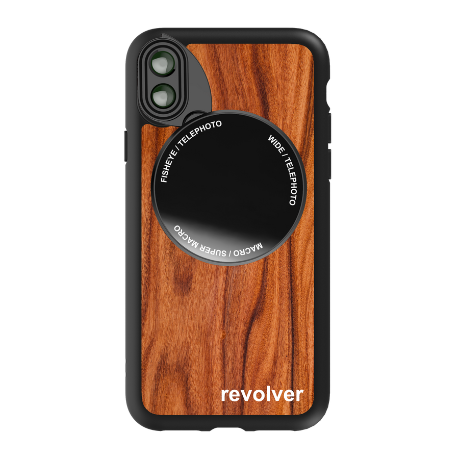 iPhone X / XS Revolver M Series Lens Kit - Wood Pattern