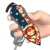 Stinger Personal Safety Alarm Emergency Tool: Siren Alarm, Seat Belt Cutter, Glass Breaker (USA Flag)
